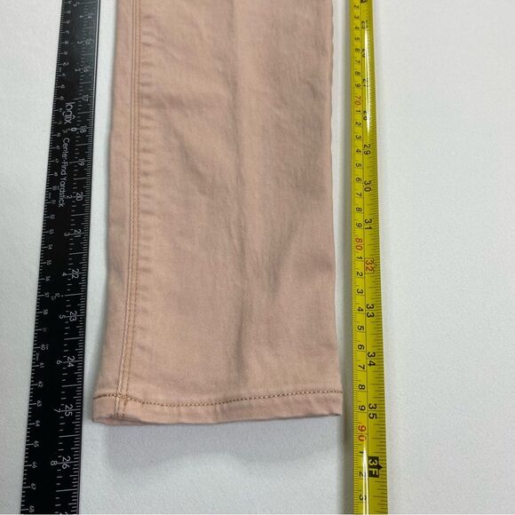 Express Leggings Women's 4S Pastel Pink Mid Rise Stretch Distressed Ripped Knee - Picture 5 of 10